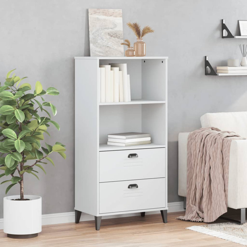 Bookcase Standing Storage Bookshelf Display Rack Office Solid Wood Pine