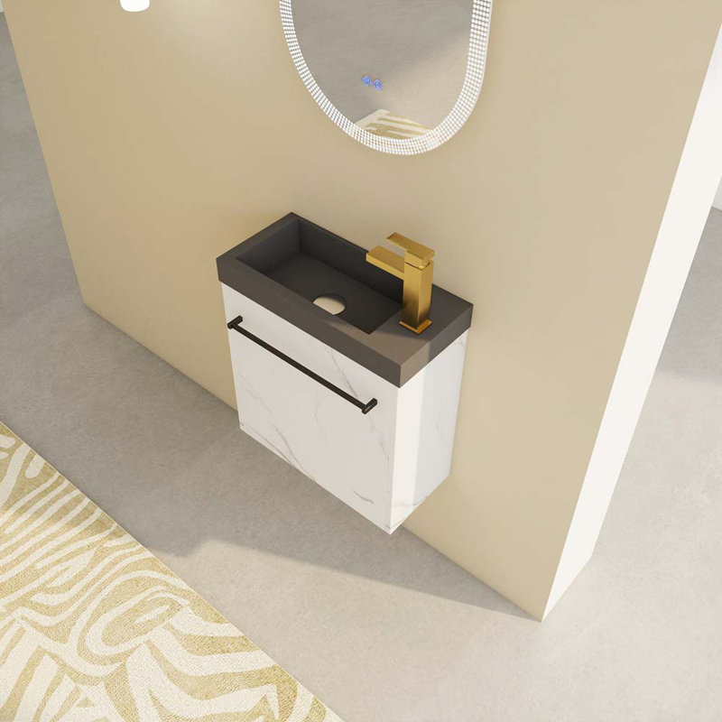 Meuble-lavabo simple 19,81 avec plateau, Noir