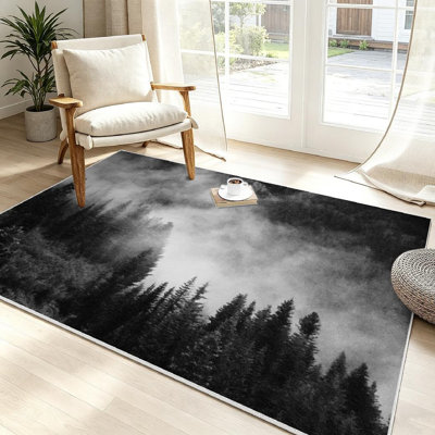 Tapis noir Washington Trees