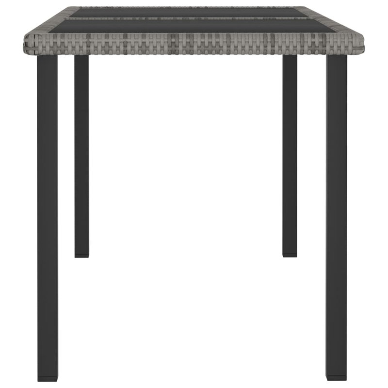 Ensemble repas d'extérieur gris et noir avec coussins gris