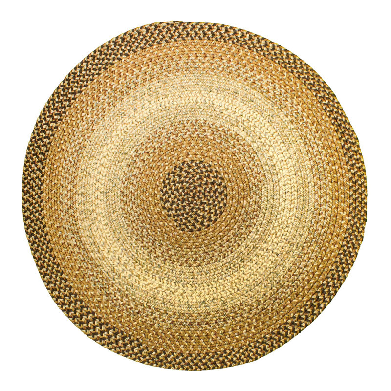 Tapis tressé taupe/beige Falconet, Rond 4 pi