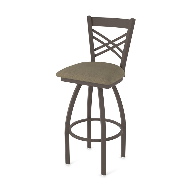 Catalina 36" Swivel Bar Stool, Bronze, Fabric-Graph Cork