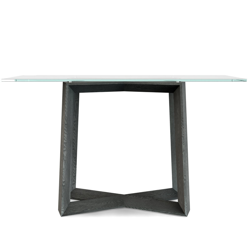 Caydance Glass Top Console Table, 72.9cm H x 120cm W x 40cm D