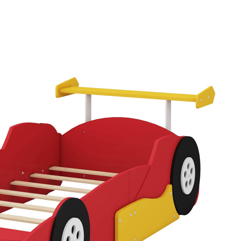 Lit plateforme avec roulettes Race, Rouge / Jaune