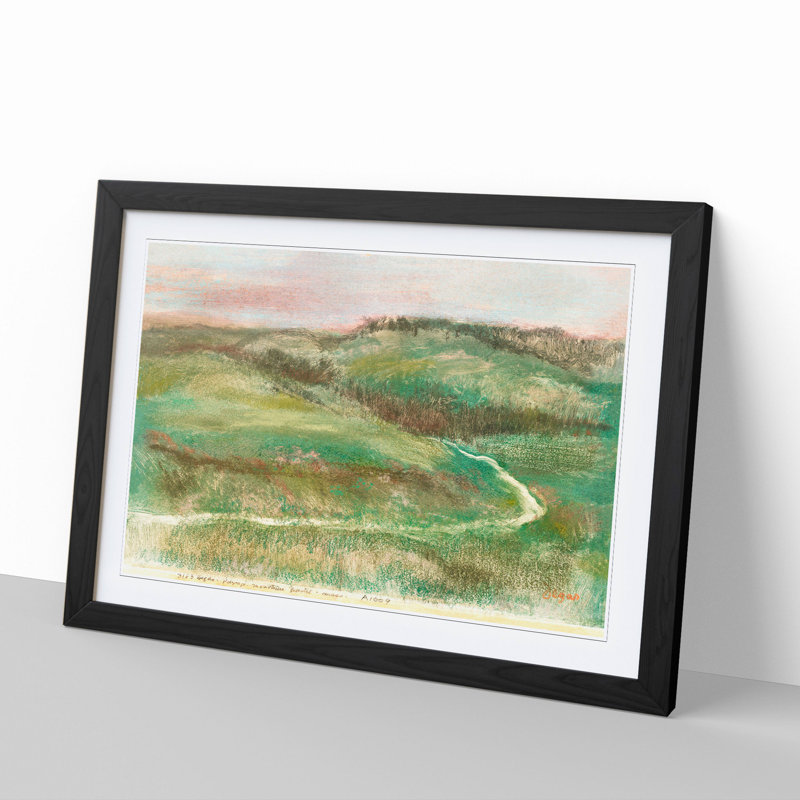 Landscape by Edgar Degas - Picture Frame Painting, 27cm H x 36cm W x 2cm D, Black Framed