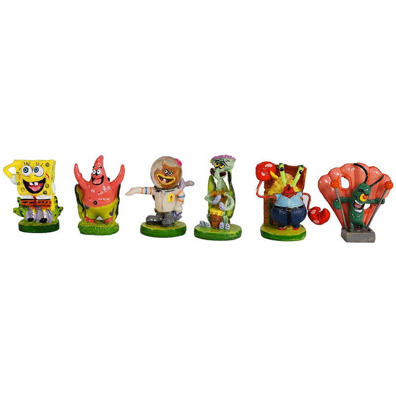 Mini ensemble d'ornement 6 pièces Spongebob Aquarium Accessory