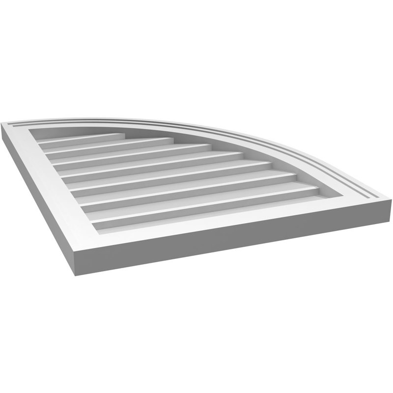 Ventilateur à pignon en uréthane non fonctionnel à finition quart-de-rond droit, brun clair, H 26 po x l 20 po x P 1,5 po