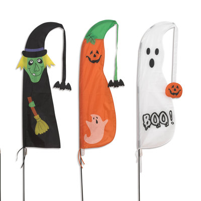 Nylon Halloween Flags Set of 3 60"H