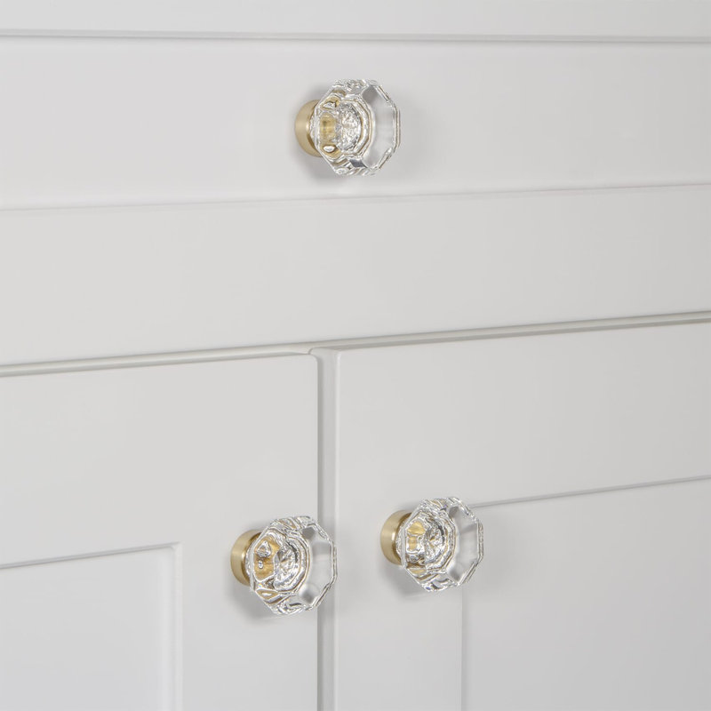 Chambord Geometric Knob, Satin Brass