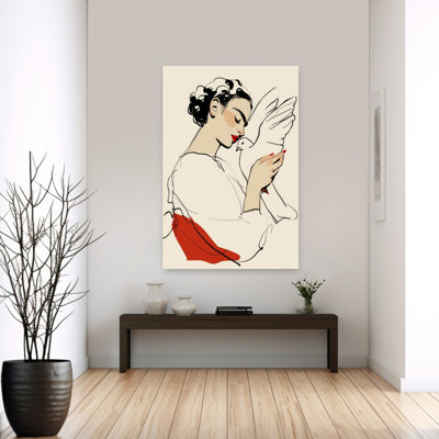 Dove Embrace Modern Bird Wall Art Print