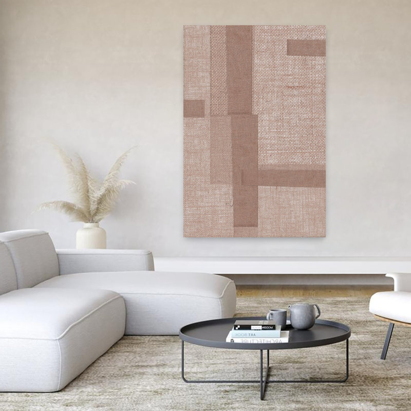 Art contemporain abstrait géométrique contemporain, H 60 po x l 40 po