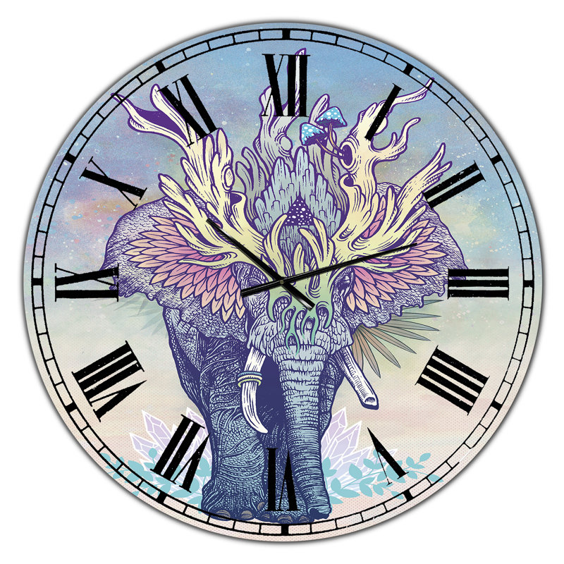 Spirit - Éléphant - grande horloge murale moderne, Grand