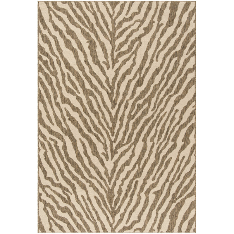 Kirkman Animal Print Hand Woven Indoor / Outdoor Area Rug, Rectangle 91 x 152 cm