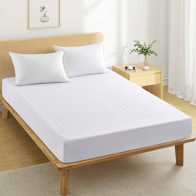 Housse de protection pour matelas imperméable et matelassée à ultrasons - Housse de surmatelas à poches profondes avec motif de feuilles, surmatelas doux et respirant