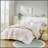 4 PCS Full/Queen Floral Reversible Cotton Comforter Set with Throw Pillow Purple