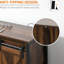 Buffet Buffet industriel - rustique en brun avec portes de grange coulissantes, 3 tiroirs, tablettes réglables pour un usage domestique, trois tiroirs et