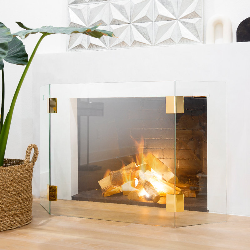 Pare-étincelles en verre Thorne, H 30 po x l 47 po x P 9,5 po