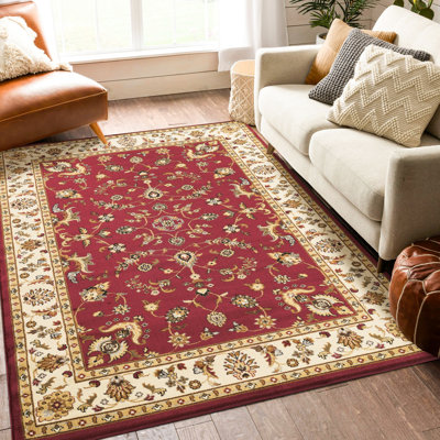 Tapis rouge classique 10 pi. 6 par 14 ajoute de la chaleur et du charme à votre espace