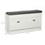 Banc à chaussures pour vestibule, rangement avec coussin, 2 tiroirs, tablette réglable, peut contenir 8 paires