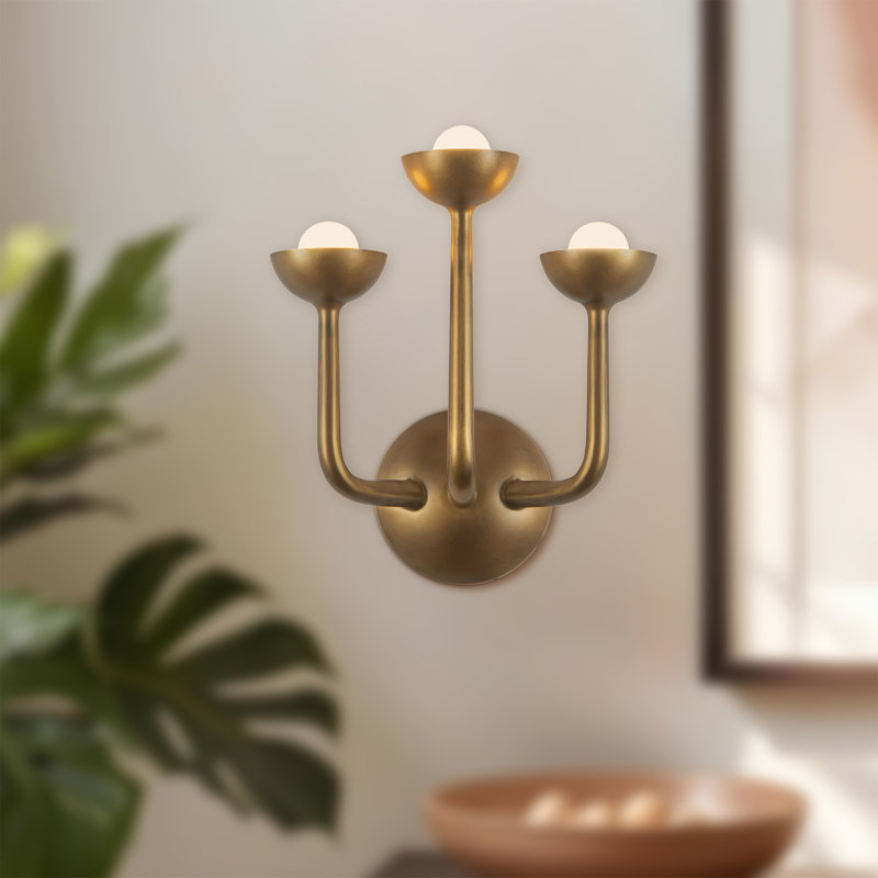 Spade 11-in Vintage Brass dimmable LED Wall/Vanity Light, Antique Brass
