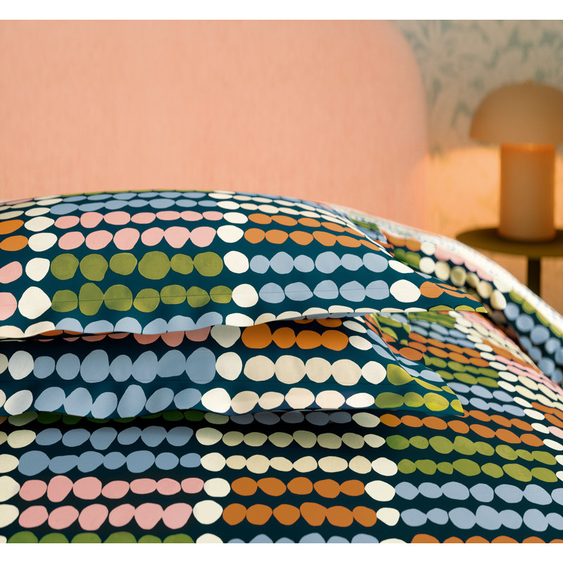 Polka Cotton Block Print [EU ONLY] Duvet Cover Set with Pillowcases Included, Single Duvet Cover + 1 Single Pillowcase