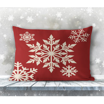 Snowflake Indoor/Outdoor Throw Pillow Cotton Blend Outdoor Reversible Throw Pillow