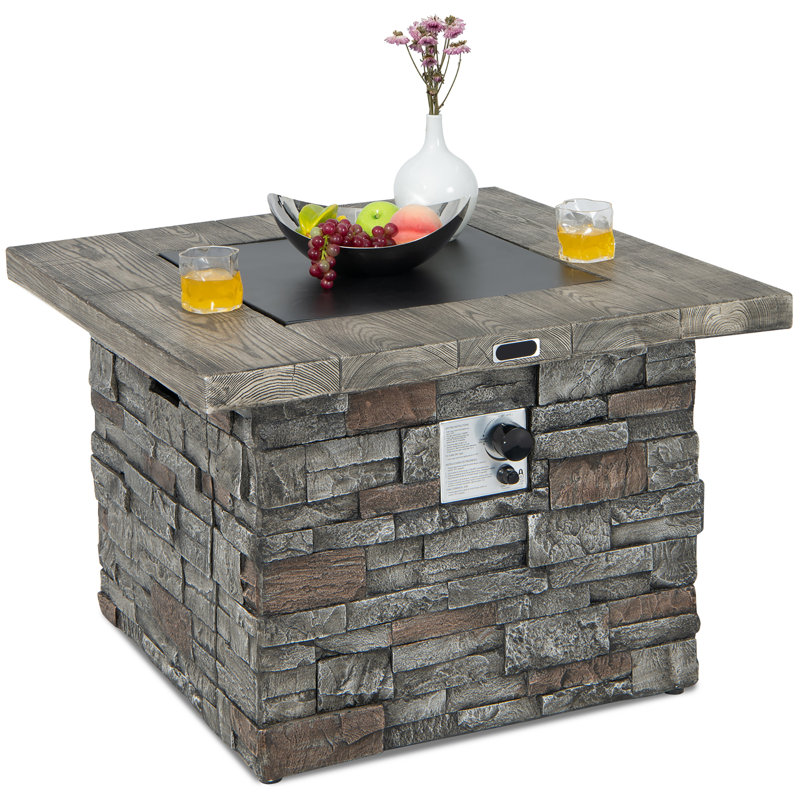 Table de foyer d'extérieur au propane en fer H 24 po x l 34,5 po Coby-Lee