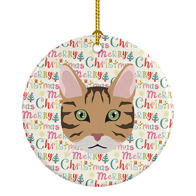 Ornement suspendu en céramique California Spangled Cat