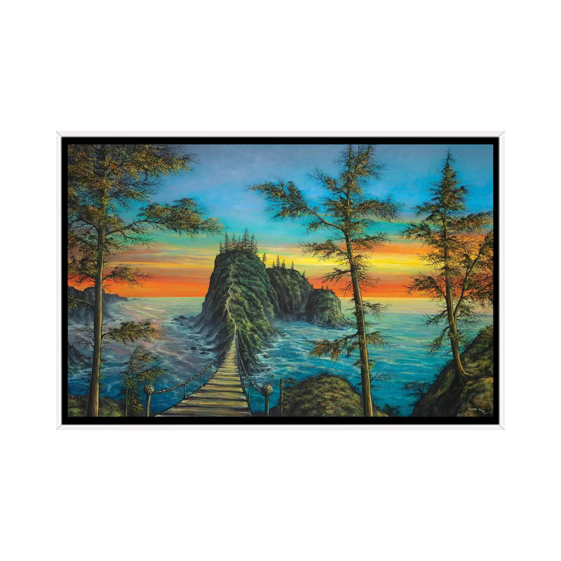 The Mysterious Island 1 Piece Wall Art on Canvas, 101.6 cm H x 66.04 cm W, White Framed