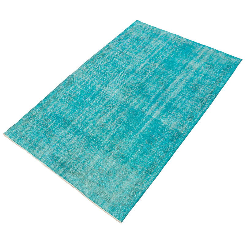 Tapis décoratif en laine noué à la main de conception unique 6 pi 2 po x 9 pi 2 po Bonnema