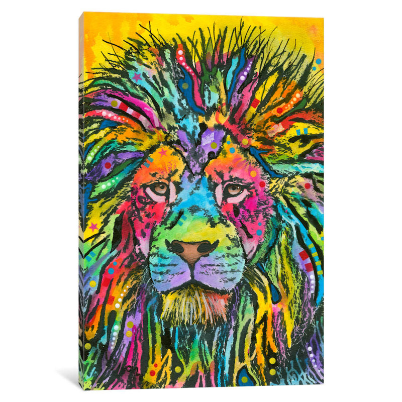 Lion Good by Dean Russo - Print on Canvas, 66.04 cm H x 45.72 cm W x 1.91 cm D, No Frame