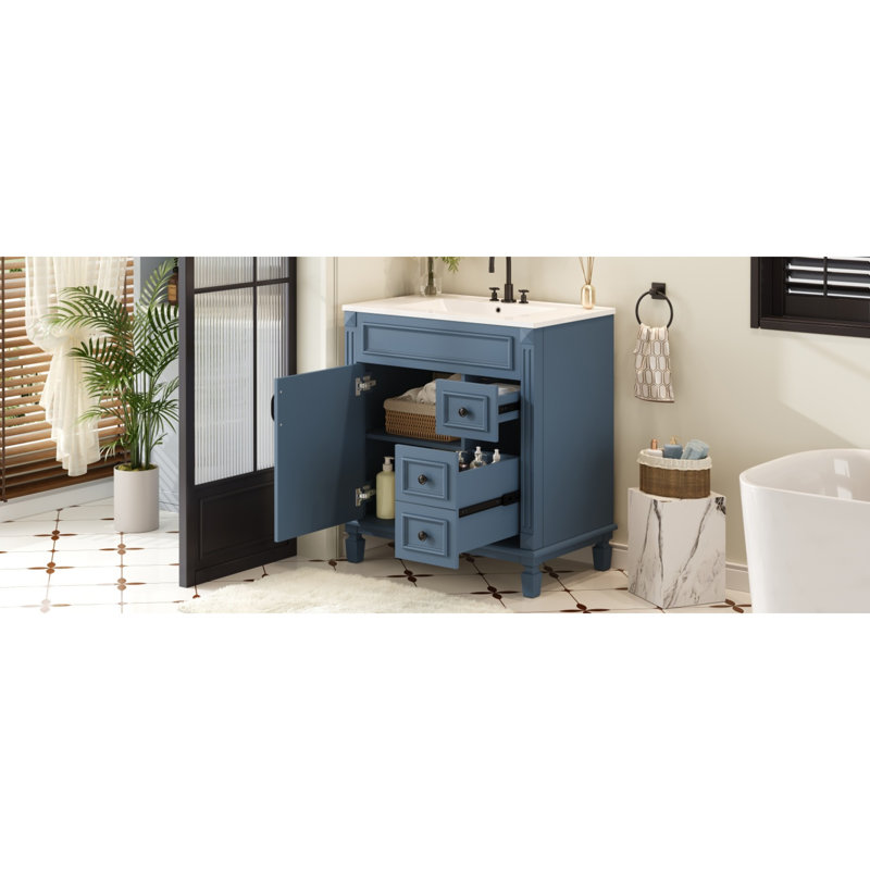Meuble-lavabo compact moderne en céramique