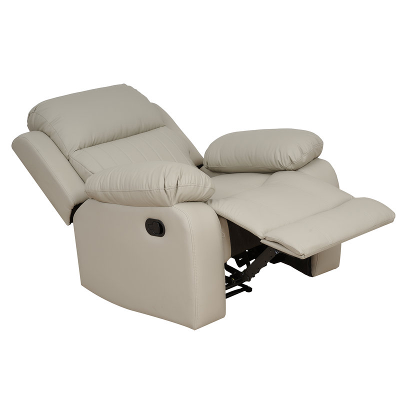Fauteuil inclinable en similicuir Zanelle, Similicuir crème