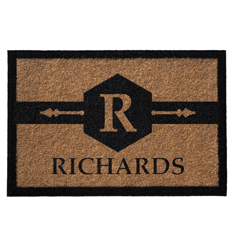 Tapis d'entrée en caoutchouc antidérapant Boynton 60 po x 36 po, Oui, Brun clair, H 36 po x l 72 po