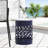 Modern Outdoor Metal Side Table - Large. Navy Blue, Iron Cut Construction. Powder-Coated, No Assembly. 13.97"X13.97"X18.3", 4.62 Lb Large Table, Modern. Pattern. Powder-Coated Frame, 13.97In X 18In,-296010325