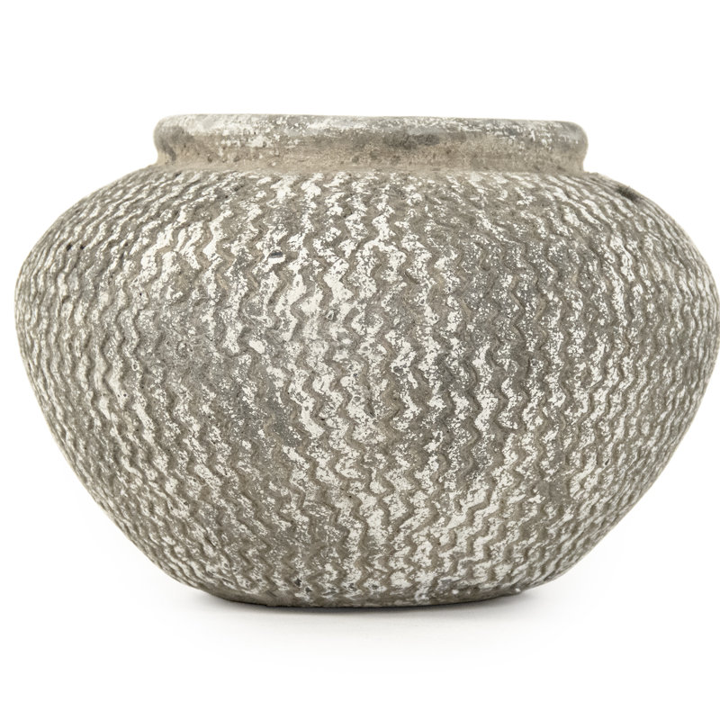 Vase de table en grès Doherty, H 8,5 po x l 11,5 po x P 11,5 po