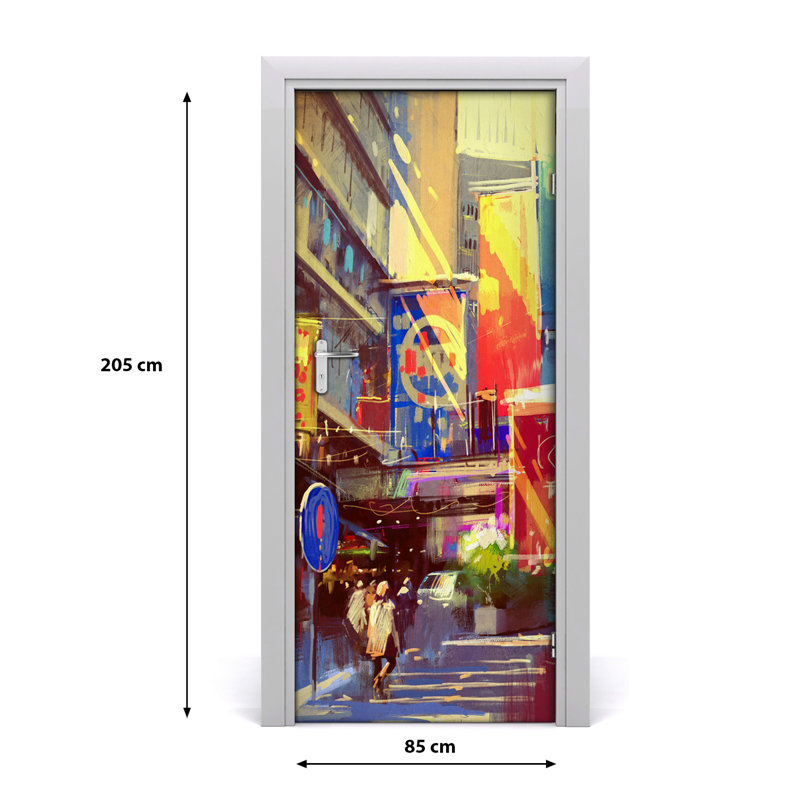 Colorful City Door Decal