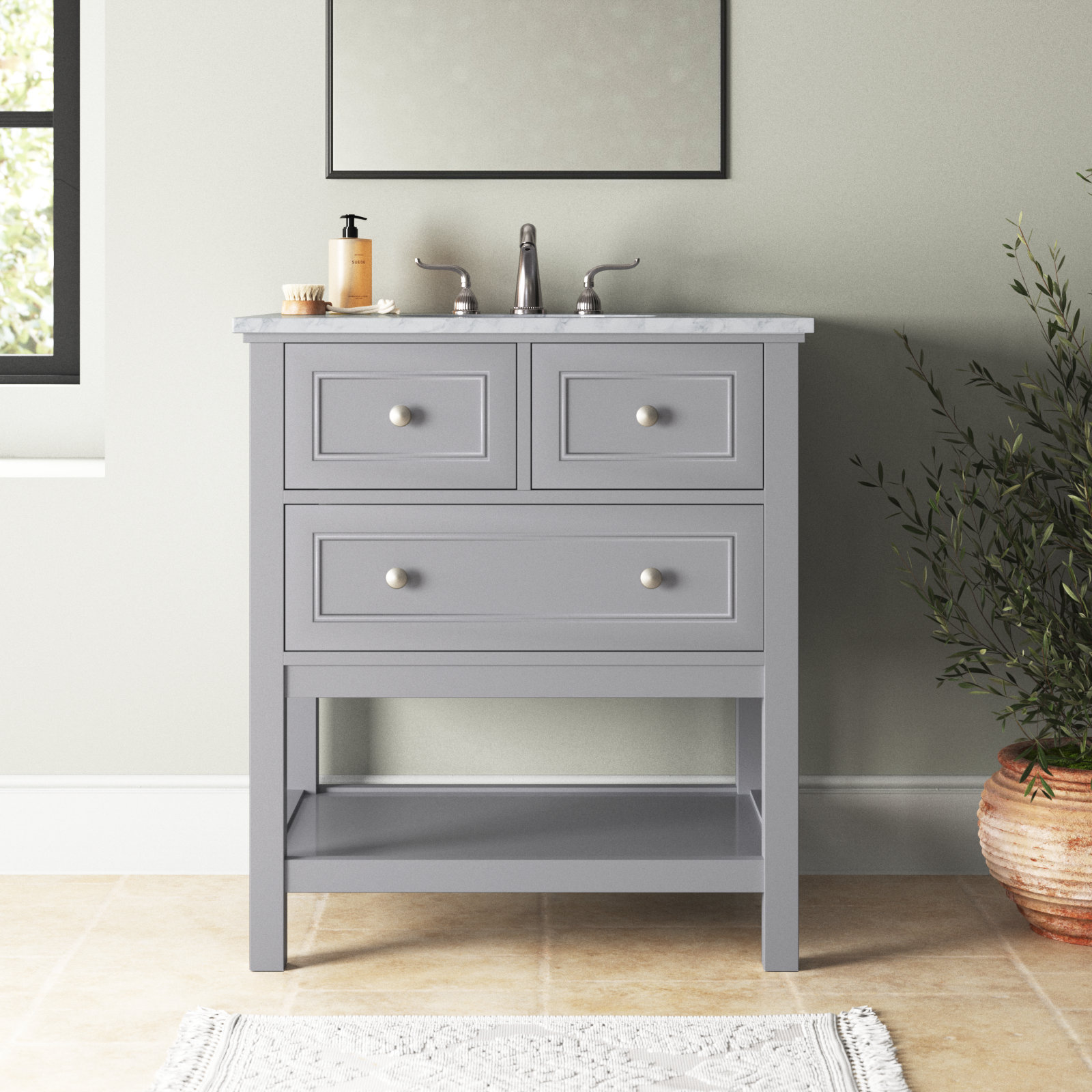 Bonsai 30'' Single Bathroom Vanity, Gray