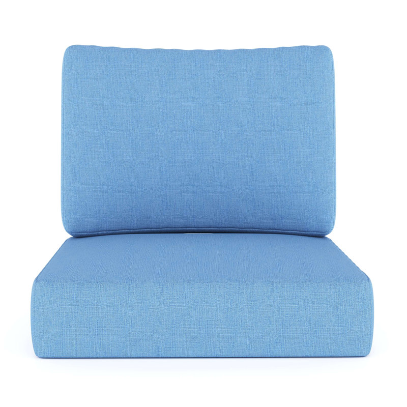 Amala Sunbrella® Outdoor Deep Seating Cushion, Sunbrella® Canvas Air Blue , 25" W x 25.5" D