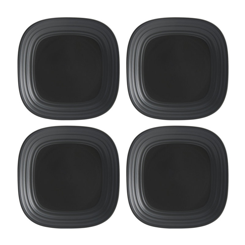 Swirl 16 Piece Dinnerware Set, Service for 4, Graphite