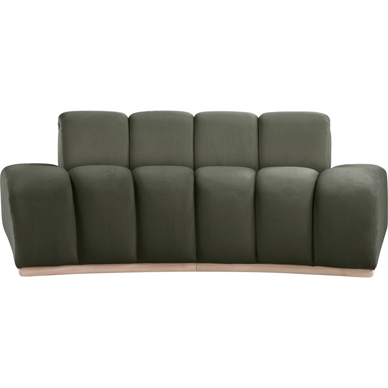 Causeuse en velours Jace, Velours vert