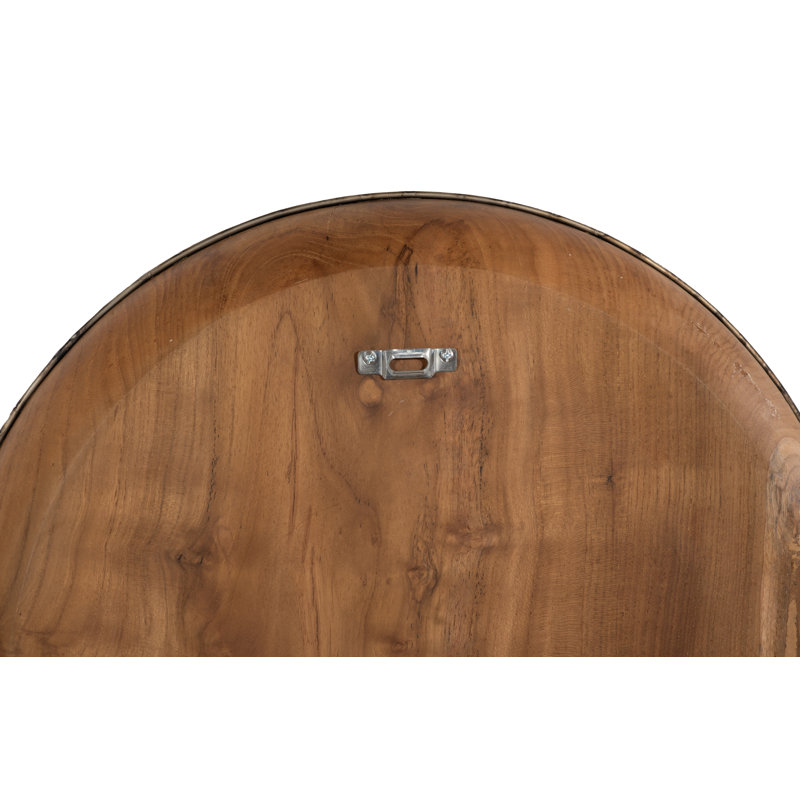 Teak Wood Bowl Wall Art, Metallurgy Edge, 20" H x 20" W x 2" D
