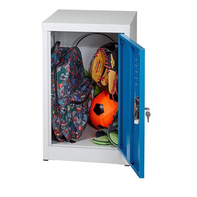 Blue Steel 1-Tier Storage Locker with Lock and Hooks