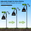 Double Shepherds Hooks For Outdoor, Bird Feeder Pole With 5 Prongs Base,Wind Chime And Hummingbird Feeder, 76 Inch, 2 Pack