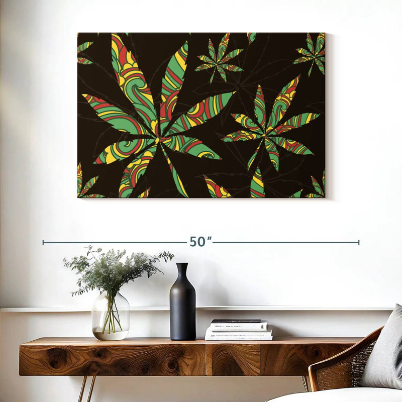 Couleurs de la feuille de marihuana, H 26 po x l 39 po
