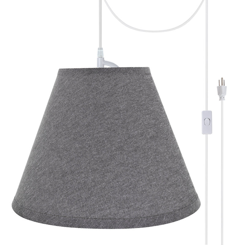 Luminaire suspendu 1 lumière à cône simple Bowley, Gris