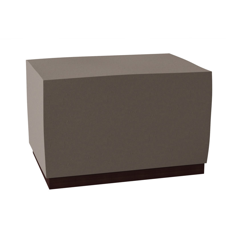 Merino 28" Genuine Leather Rectangle Standard Ottoman, Mocha, Light Grey Leather 202-010