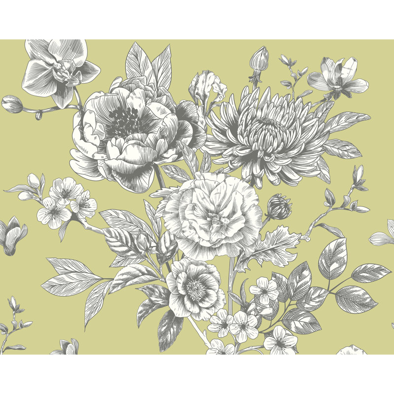 2.4m x 3m Smooth Wallpaper Roll, Yellow/Grey