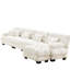 Canapé modulaire en chenille blanc - 4 pour le salon avec coussins d'assise profonds