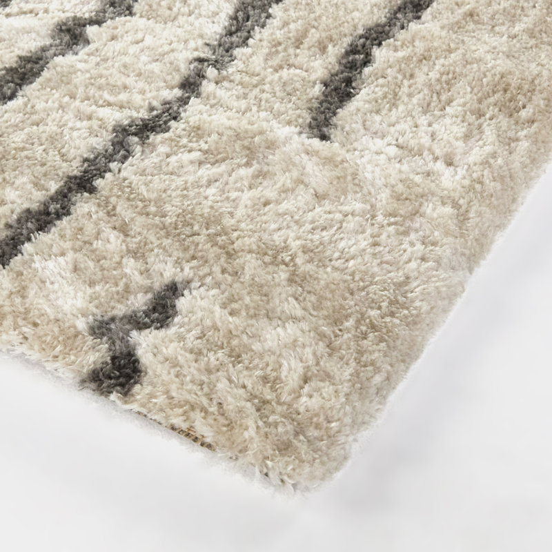 Tapis crème à rayures modernes Chrysander, Rectangle 5 pi 3 po x 6 pi 12 po